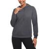 imageMAGCOMSEN Womens Sweatshirt Hoodie Fleece Lined Warm Casual Pullover Cangroo Pocket Drawstring Basic TopsDark Grey
