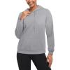 imageMAGCOMSEN Womens Sweatshirt Hoodie Fleece Lined Warm Casual Pullover Cangroo Pocket Drawstring Basic TopsLight Grey