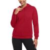 imageMAGCOMSEN Womens Sweatshirt Hoodie Fleece Lined Warm Casual Pullover Cangroo Pocket Drawstring Basic TopsTomato Red