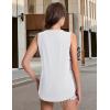 imageMAGCOMSEN Womens Tank Tops Loose Fit Sleeveless Top Casual Scoop Neck Tunic Shirts Summer UPF 50 Basic TshirtWhite