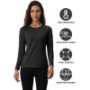 imageMAGCOMSEN Womens Thermal Shirts Fleece Pullover Long Sleeve Undershirt Tops Warm Workout Winter Base LayerBlack