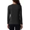 imageMAGCOMSEN Womens Thermal Shirts Fleece Pullover Long Sleeve Undershirt Tops Warm Workout Winter Base LayerBlack