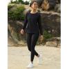 imageMAGCOMSEN Womens Thermal Shirts Fleece Pullover Long Sleeve Undershirt Tops Warm Workout Winter Base LayerBlack