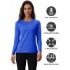 imageMAGCOMSEN Womens Thermal Shirts Fleece Pullover Long Sleeve Undershirt Tops Warm Workout Winter Base LayerColor Blue