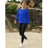 imageMAGCOMSEN Womens Thermal Shirts Fleece Pullover Long Sleeve Undershirt Tops Warm Workout Winter Base LayerColor Blue