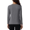 imageMAGCOMSEN Womens Thermal Shirts Fleece Pullover Long Sleeve Undershirt Tops Warm Workout Winter Base LayerDark Grey