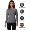 imageMAGCOMSEN Womens Thermal Shirts Fleece Pullover Long Sleeve Undershirt Tops Warm Workout Winter Base LayerDark Grey
