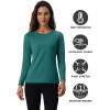 imageMAGCOMSEN Womens Thermal Shirts Fleece Pullover Long Sleeve Undershirt Tops Warm Workout Winter Base LayerEmerald Green