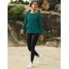 imageMAGCOMSEN Womens Thermal Shirts Fleece Pullover Long Sleeve Undershirt Tops Warm Workout Winter Base LayerEmerald Green