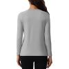 imageMAGCOMSEN Womens Thermal Shirts Fleece Pullover Long Sleeve Undershirt Tops Warm Workout Winter Base LayerLight Grey