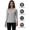 imageMAGCOMSEN Womens Thermal Shirts Fleece Pullover Long Sleeve Undershirt Tops Warm Workout Winter Base LayerLight Grey