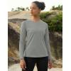 imageMAGCOMSEN Womens Thermal Shirts Fleece Pullover Long Sleeve Undershirt Tops Warm Workout Winter Base LayerLight Grey