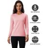 imageMAGCOMSEN Womens Thermal Shirts Fleece Pullover Long Sleeve Undershirt Tops Warm Workout Winter Base LayerLight Pink