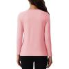 imageMAGCOMSEN Womens Thermal Shirts Fleece Pullover Long Sleeve Undershirt Tops Warm Workout Winter Base LayerLight Pink