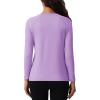 imageMAGCOMSEN Womens Thermal Shirts Fleece Pullover Long Sleeve Undershirt Tops Warm Workout Winter Base LayerLight Purple