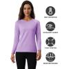 imageMAGCOMSEN Womens Thermal Shirts Fleece Pullover Long Sleeve Undershirt Tops Warm Workout Winter Base LayerLight Purple