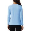 imageMAGCOMSEN Womens Thermal Shirts Fleece Pullover Long Sleeve Undershirt Tops Warm Workout Winter Base LayerLight Sky Blue
