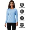 imageMAGCOMSEN Womens Thermal Shirts Fleece Pullover Long Sleeve Undershirt Tops Warm Workout Winter Base LayerLight Sky Blue