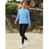 imageMAGCOMSEN Womens Thermal Shirts Fleece Pullover Long Sleeve Undershirt Tops Warm Workout Winter Base LayerLight Sky Blue