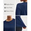 imageMAGCOMSEN Womens Thermal Shirts Fleece Pullover Long Sleeve Undershirt Tops Warm Workout Winter Base LayerNavy Blue