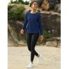 imageMAGCOMSEN Womens Thermal Shirts Fleece Pullover Long Sleeve Undershirt Tops Warm Workout Winter Base LayerNavy Blue