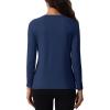 imageMAGCOMSEN Womens Thermal Shirts Fleece Pullover Long Sleeve Undershirt Tops Warm Workout Winter Base LayerNavy Blue