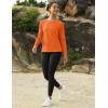 imageMAGCOMSEN Womens Thermal Shirts Fleece Pullover Long Sleeve Undershirt Tops Warm Workout Winter Base LayerOrange