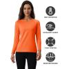 imageMAGCOMSEN Womens Thermal Shirts Fleece Pullover Long Sleeve Undershirt Tops Warm Workout Winter Base LayerOrange