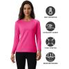 imageMAGCOMSEN Womens Thermal Shirts Fleece Pullover Long Sleeve Undershirt Tops Warm Workout Winter Base LayerRose