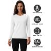 imageMAGCOMSEN Womens Thermal Shirts Fleece Pullover Long Sleeve Undershirt Tops Warm Workout Winter Base LayerWhite