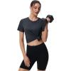 imageMAGCOMSEN Womens Tops Short Sleeve Workout Shirts UPF 50 Quick Dry Athletic Running Swim Rash GuardBlack
