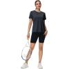 imageMAGCOMSEN Womens Tops Short Sleeve Workout Shirts UPF 50 Quick Dry Athletic Running Swim Rash GuardBlack