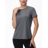 imageMAGCOMSEN Womens Tops Short Sleeve Workout Shirts UPF 50 Quick Dry Athletic Running Swim Rash GuardGrey
