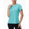 imageMAGCOMSEN Womens Tops Short Sleeve Workout Shirts UPF 50 Quick Dry Athletic Running Swim Rash GuardLight Green