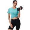 imageMAGCOMSEN Womens Tops Short Sleeve Workout Shirts UPF 50 Quick Dry Athletic Running Swim Rash GuardLight Green