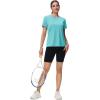 imageMAGCOMSEN Womens Tops Short Sleeve Workout Shirts UPF 50 Quick Dry Athletic Running Swim Rash GuardLight Green