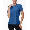imageMAGCOMSEN Womens Tops Short Sleeve Workout Shirts UPF 50 Quick Dry Athletic Running Swim Rash GuardMedium Blue