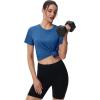 imageMAGCOMSEN Womens Tops Short Sleeve Workout Shirts UPF 50 Quick Dry Athletic Running Swim Rash GuardMedium Blue