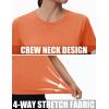 imageMAGCOMSEN Womens Tops Short Sleeve Workout Shirts UPF 50 Quick Dry Athletic Running Swim Rash GuardOrange