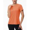 imageMAGCOMSEN Womens Tops Short Sleeve Workout Shirts UPF 50 Quick Dry Athletic Running Swim Rash GuardOrange
