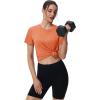 imageMAGCOMSEN Womens Tops Short Sleeve Workout Shirts UPF 50 Quick Dry Athletic Running Swim Rash GuardOrange
