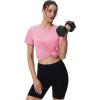 imageMAGCOMSEN Womens Tops Short Sleeve Workout Shirts UPF 50 Quick Dry Athletic Running Swim Rash GuardPink