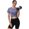 imageMAGCOMSEN Womens Tops Short Sleeve Workout Shirts UPF 50 Quick Dry Athletic Running Swim Rash GuardViolet