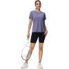 imageMAGCOMSEN Womens Tops Short Sleeve Workout Shirts UPF 50 Quick Dry Athletic Running Swim Rash GuardViolet
