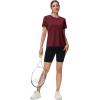imageMAGCOMSEN Womens Tops Short Sleeve Workout Shirts UPF 50 Quick Dry Athletic Running Swim Rash GuardWine Red