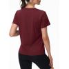 imageMAGCOMSEN Womens Tops Short Sleeve Workout Shirts UPF 50 Quick Dry Athletic Running Swim Rash GuardWine Red