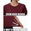 imageMAGCOMSEN Womens Tops Short Sleeve Workout Shirts UPF 50 Quick Dry Athletic Running Swim Rash GuardWine Red