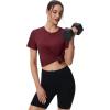 imageMAGCOMSEN Womens Tops Short Sleeve Workout Shirts UPF 50 Quick Dry Athletic Running Swim Rash GuardWine Red