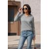 imageMAGCOMSEN Womens V Neck Sweater 2025 Spring Casual Long Sleeve Tops Knit Lightweight Pullover Sweaters JumperLight Grey