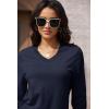 imageMAGCOMSEN Womens V Neck Sweater 2025 Spring Casual Long Sleeve Tops Knit Lightweight Pullover Sweaters JumperNavy